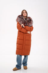 Genuine Silver Fox Fully Lined Hood Down Filled Coat Alaska® Outerwear Company