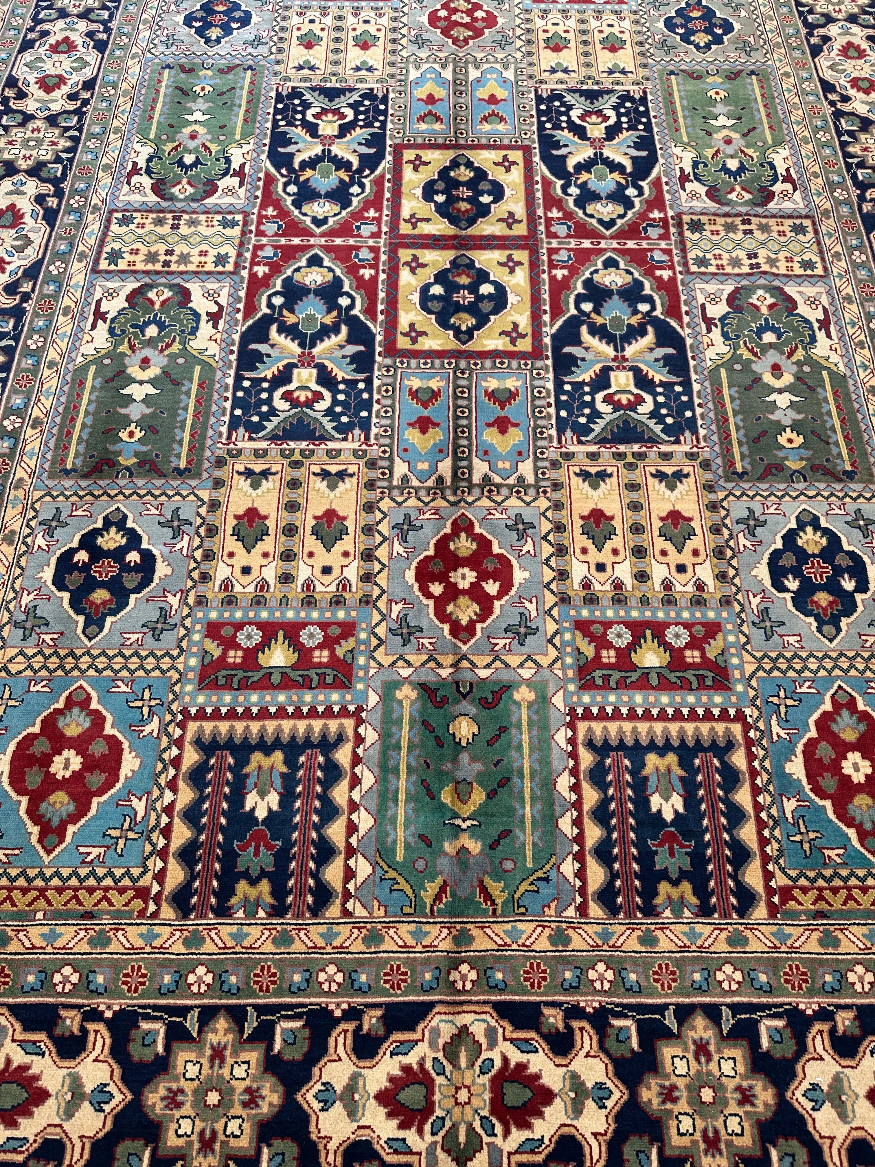 Hand-Knotted Afghani Bakhtiari Garden Rug | 6'9" x 9'10" Wool Area Rug Rugistan