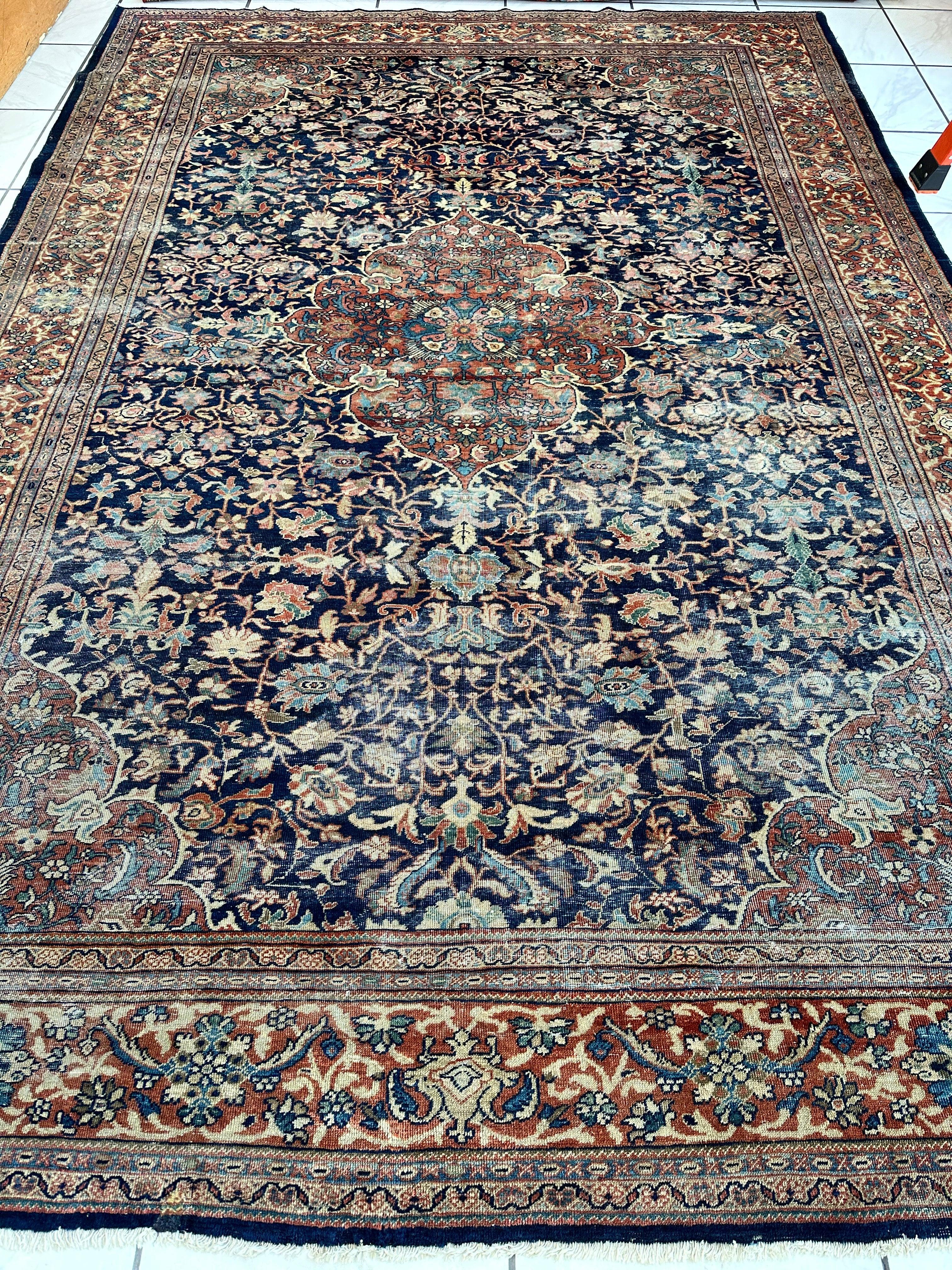 Antique Persian Mahal Rug 8’3”x12’ - Circa 1900 Treasure Rugistan