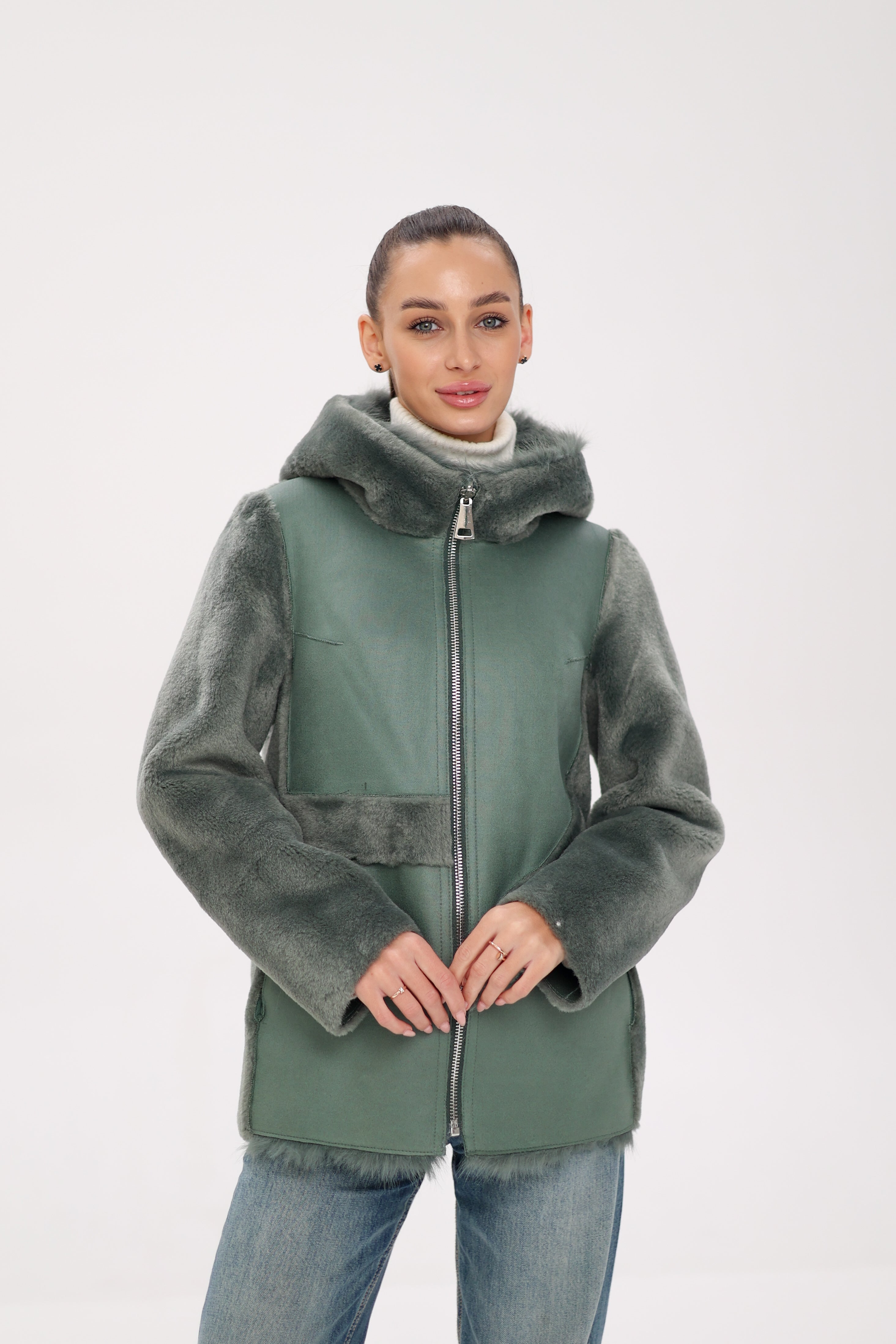 ⇆ Reversible Hooded Wool Blend Jacket Alaska® Outerwear Company