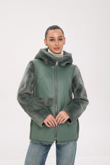 ⇆ Reversible Hooded Wool Blend Jacket Alaska® Outerwear Company