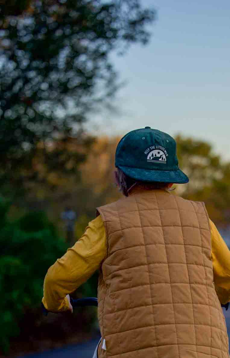 Green Rivers corduroy SnapBack hat for toddlers and youth Keep the Littles Wild