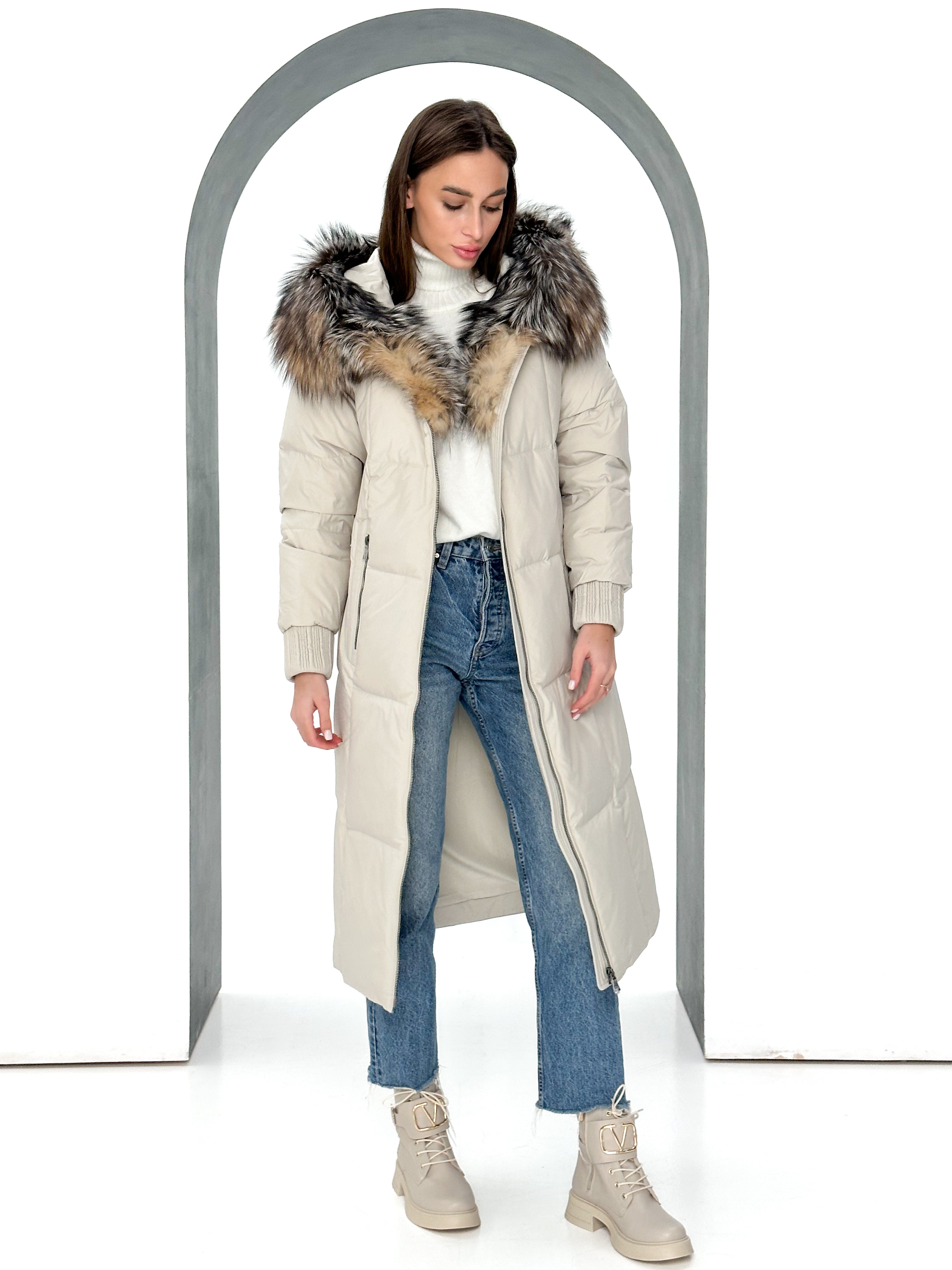 Alice Genuine Silver Fox Down Fill Coat Alaska® Outerwear Company