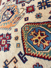 Fine Hand Knotted Afghani Super Kazak Rug 5 x 7 Rugistan