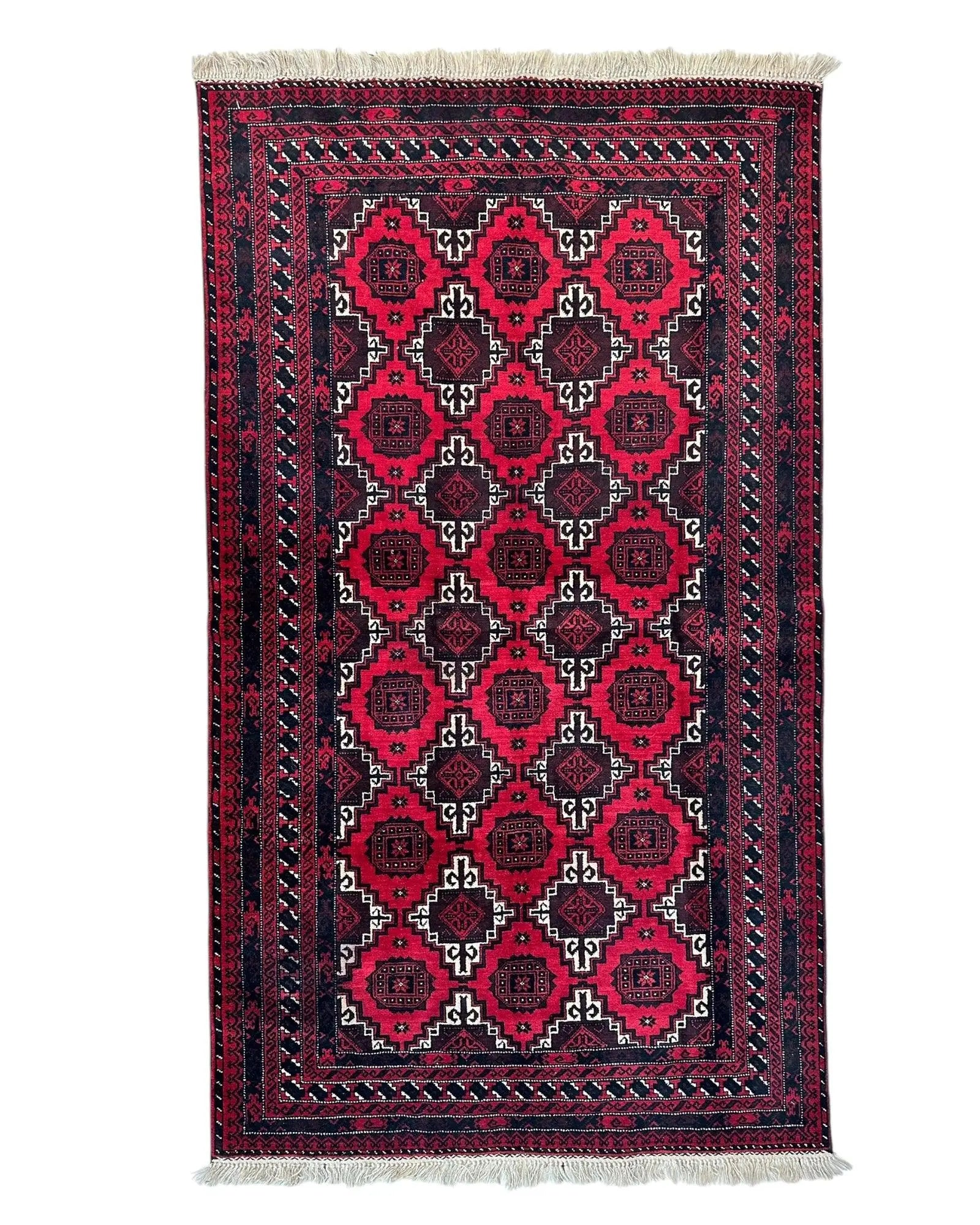 Hand-Knotted Afghani Baluch Wool Rug - 3’1” x 6’9” Rugistan