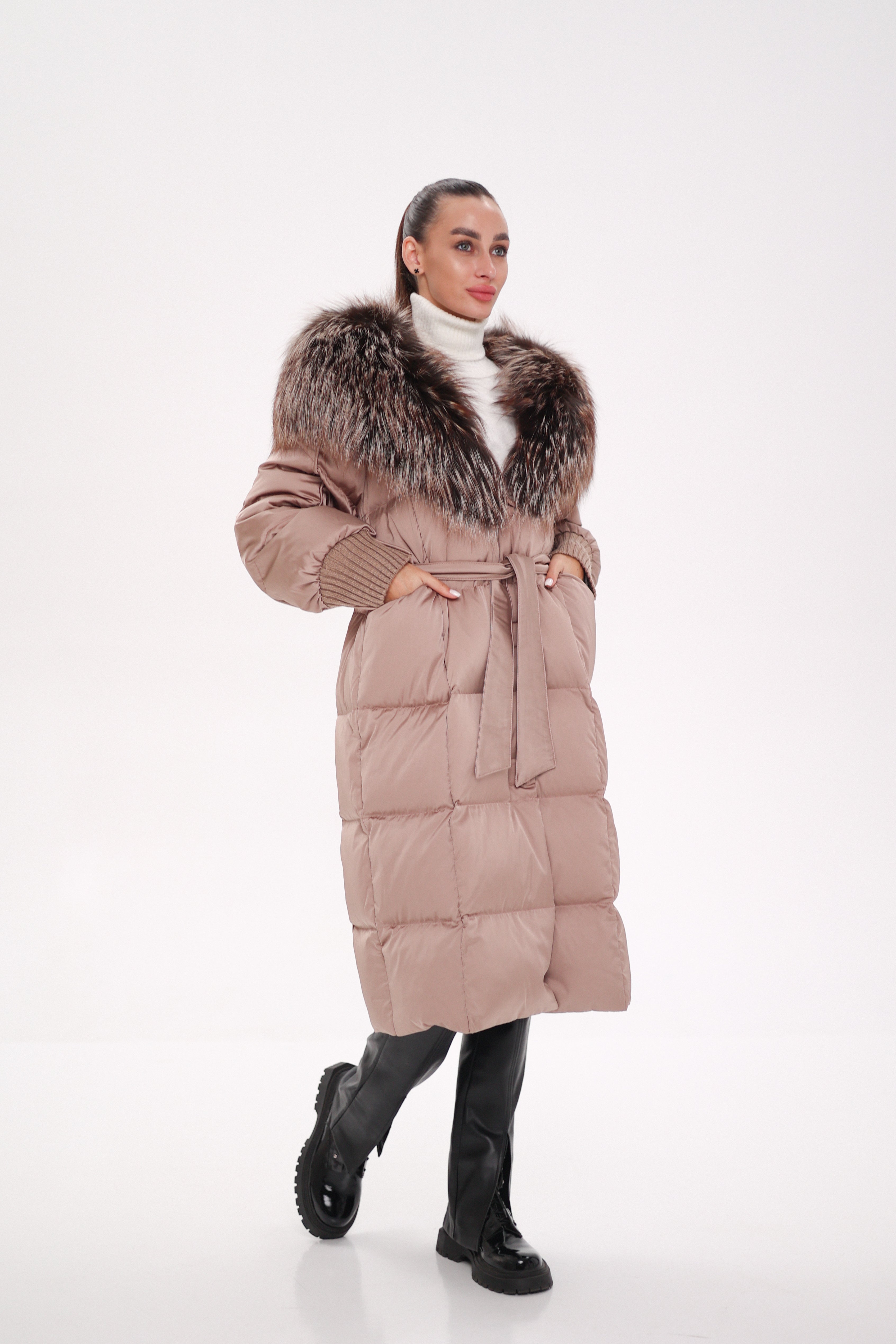 Rei Silver Fox Fully Lined Hood Down Coat in Blush Alaska® Outerwear Company