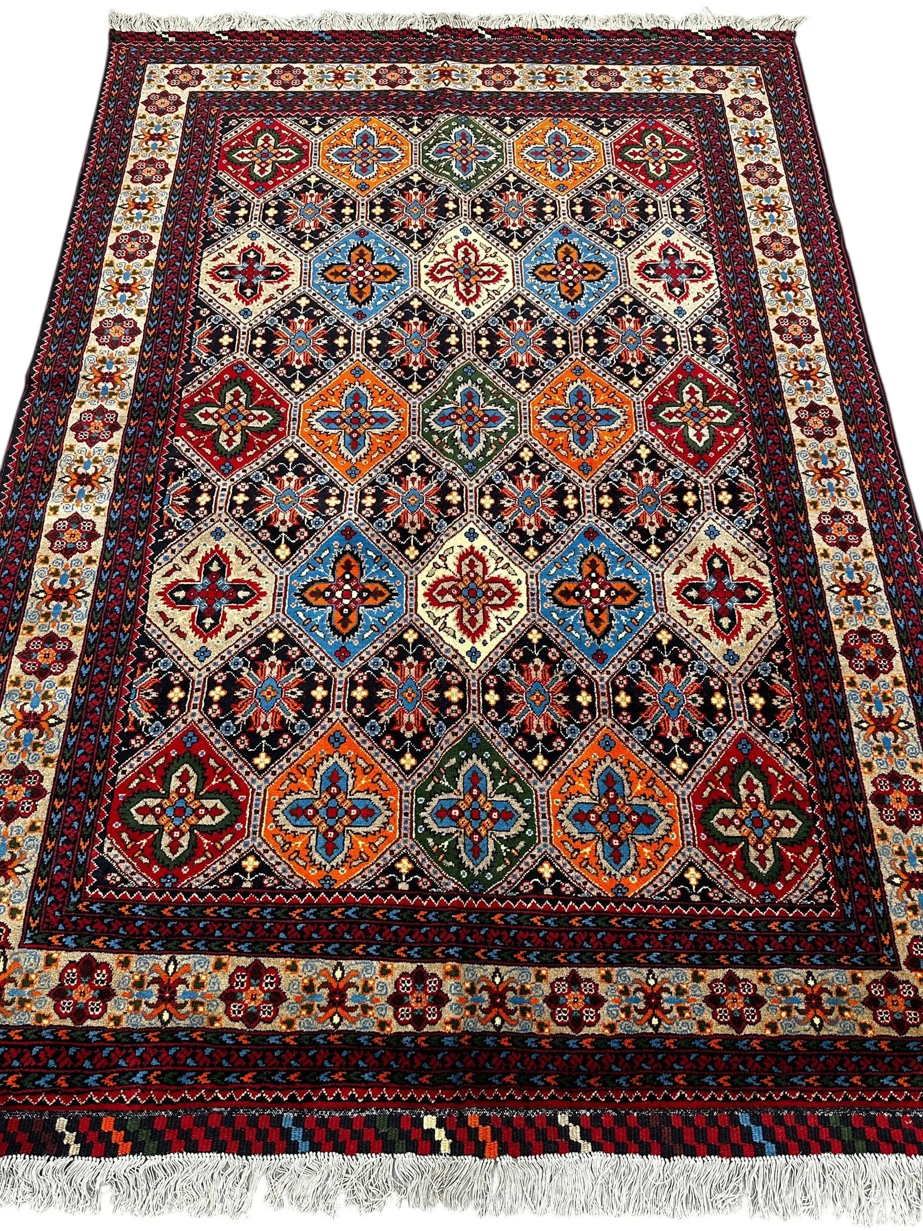 Hand-Knotted Afghani Kashi Wool Rug – 4’9″ x 6’10″ Rugistan