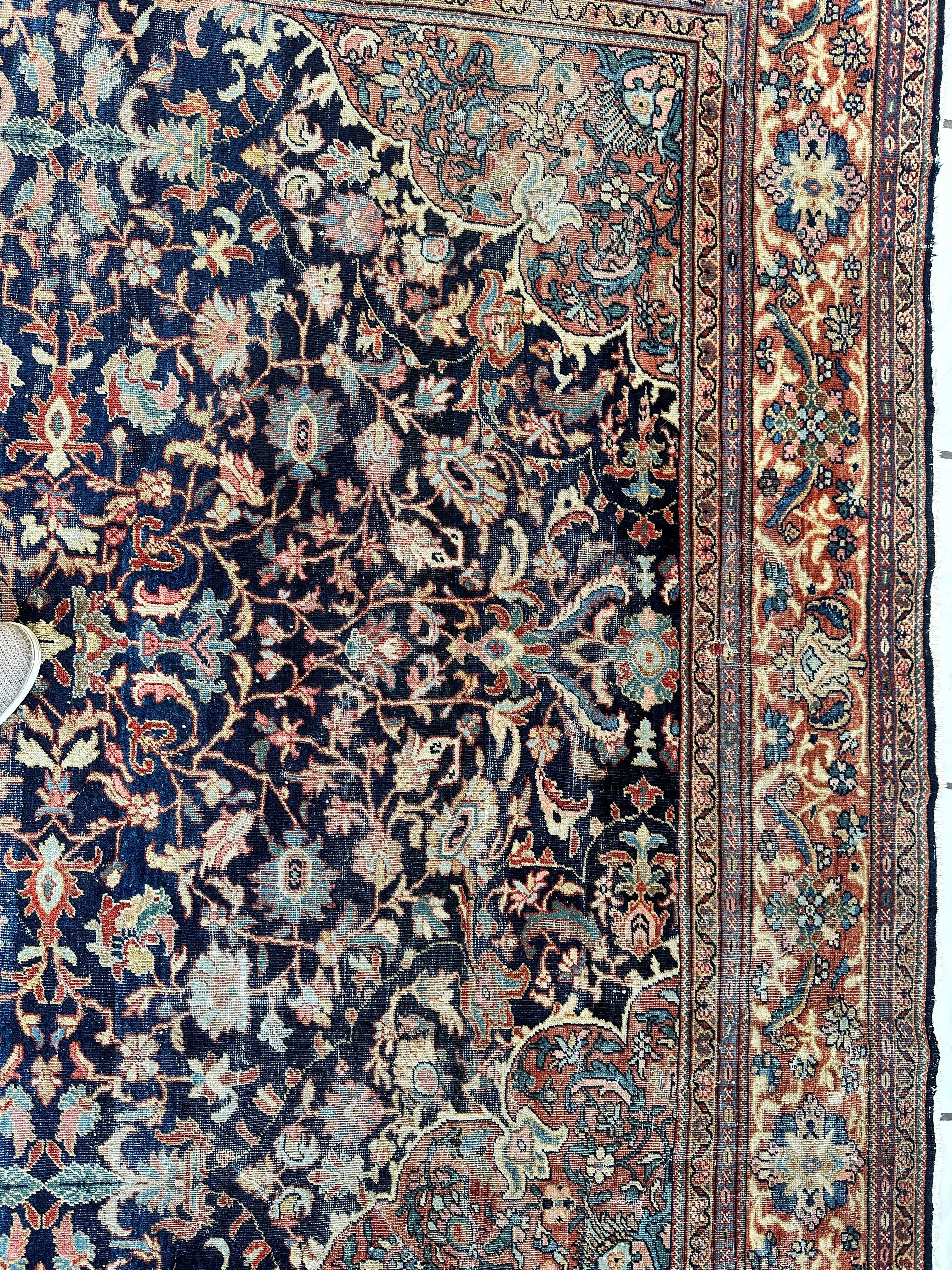 Antique Persian Mahal Rug 8’3”x12’ - Circa 1900 Treasure Rugistan