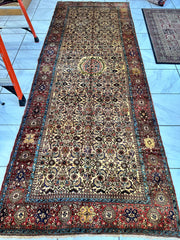 Hand-Knotted Persian Bidjar Herati Wool Runner – 4'11" x 13'2" – Durable Traditional Rug Rugistan
