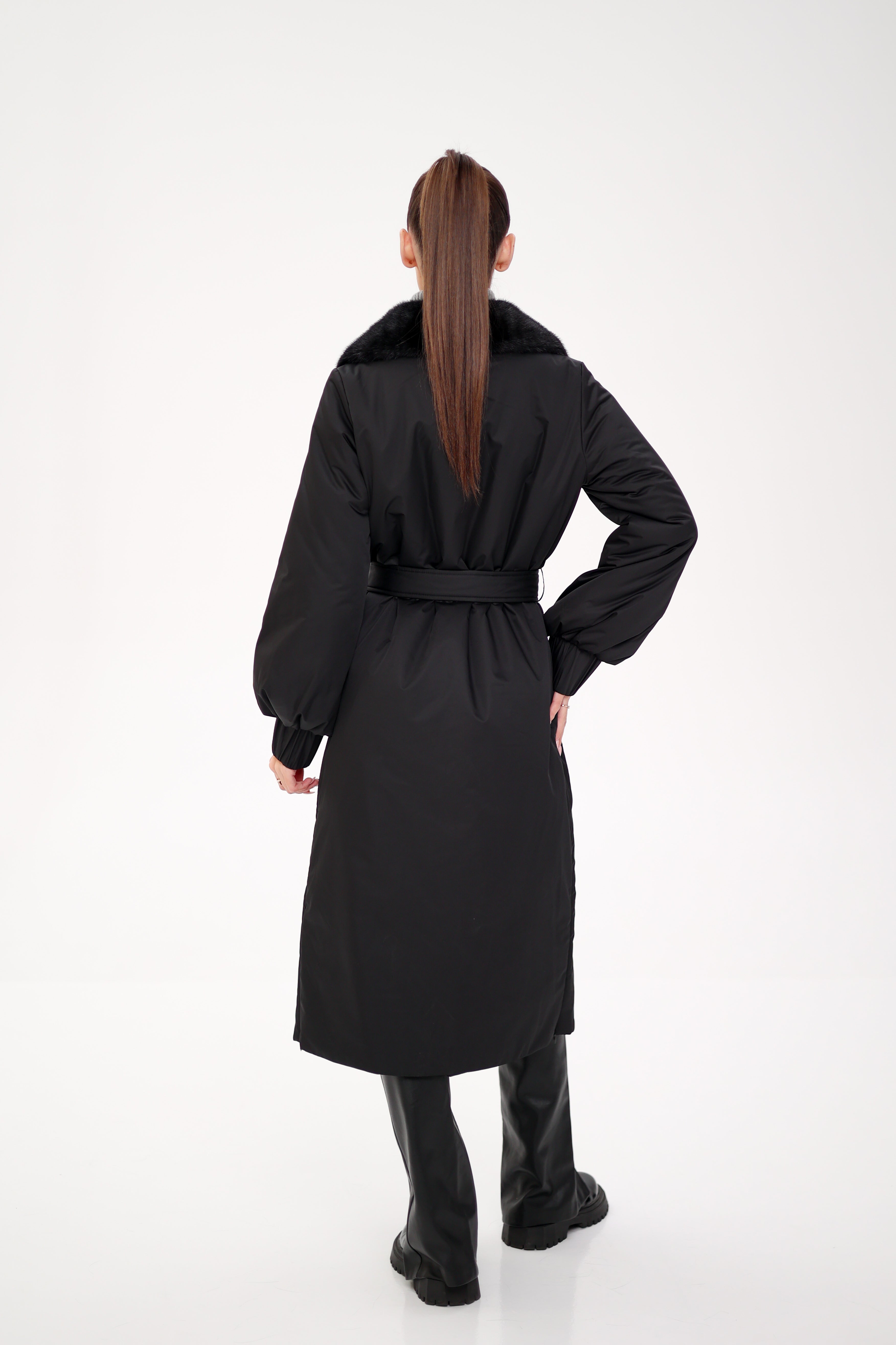 Genuine Mink Fur Real Python Leather Trim Coat Alaska® Outerwear Company