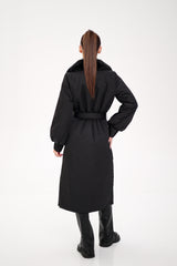 Genuine Mink Fur Real Python Leather Trim Coat Alaska® Outerwear Company