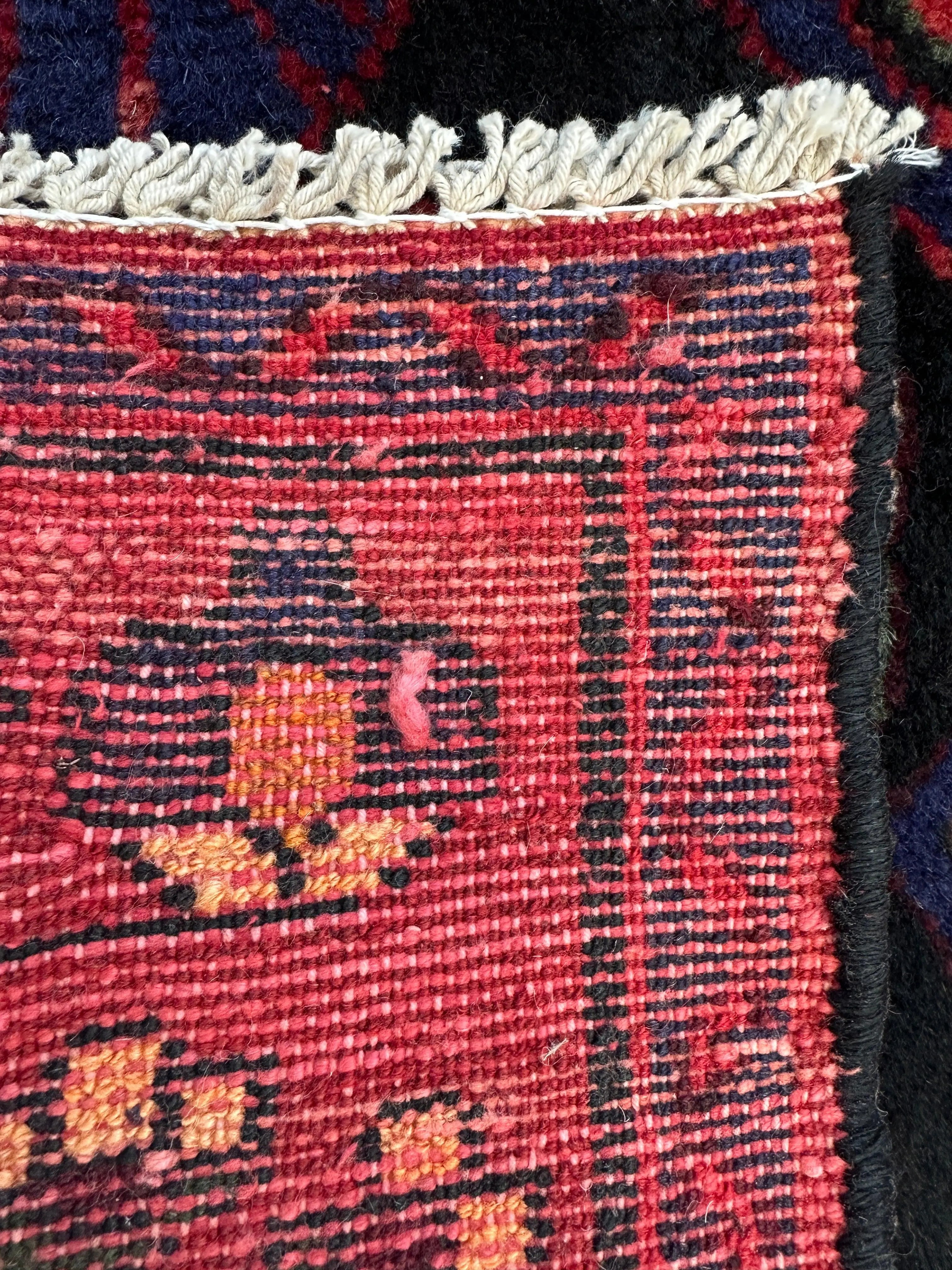 Hand-Knotted Persian Hamadan Runner - 3'6" x 10' | Tribal Wool Rug Rugistan