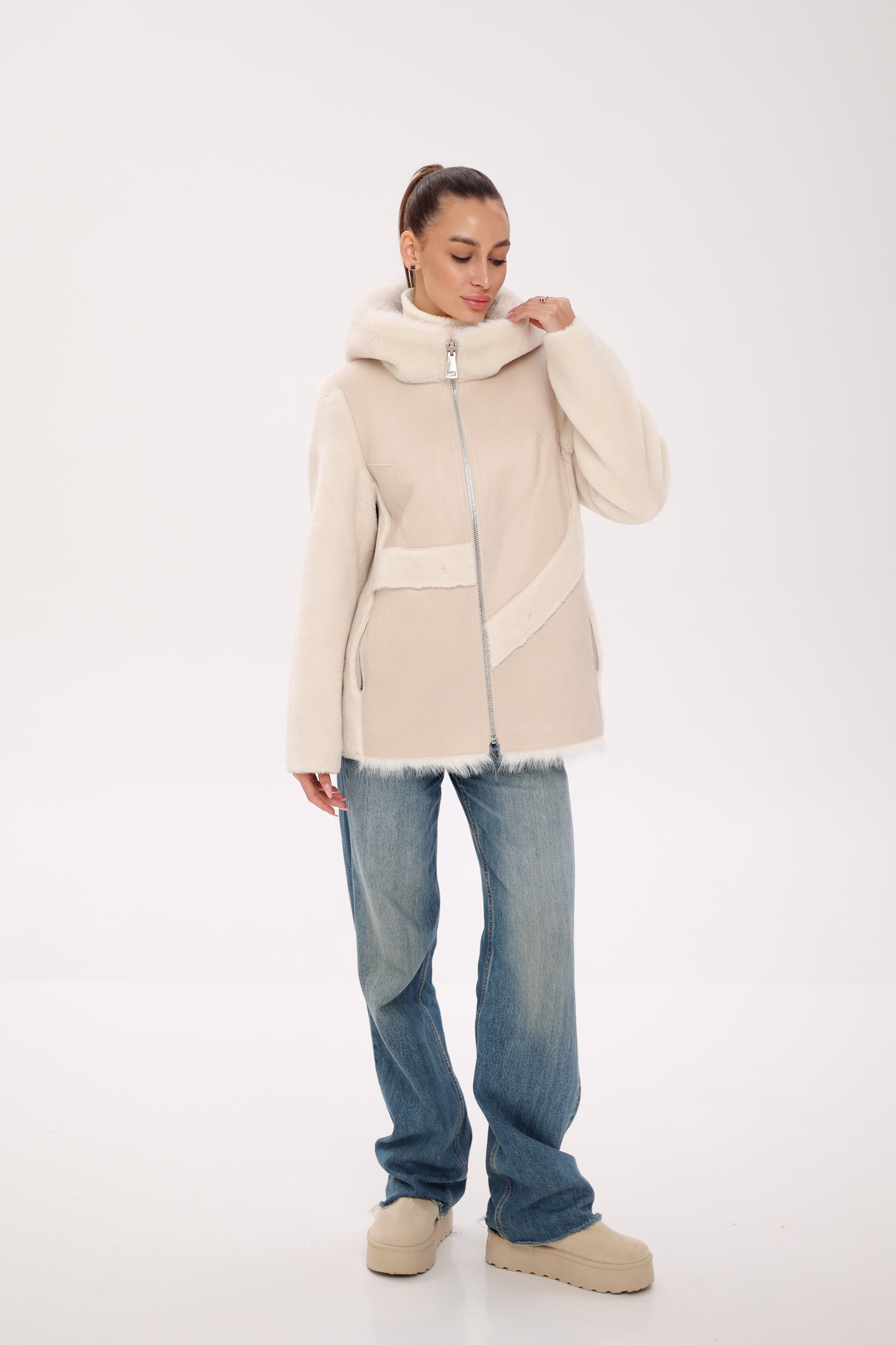 ⇆ Reversible Hooded Wool Blend Jacket Alaska® Outerwear Company