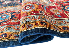 Hand-Knotted Afghani Bidjar Wool Rug – 9’x12’ – Intricate Geometric & Floral Motifs Rugistan