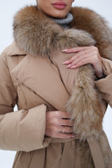 Genuine Polar Fox Premium Down Parka Coat