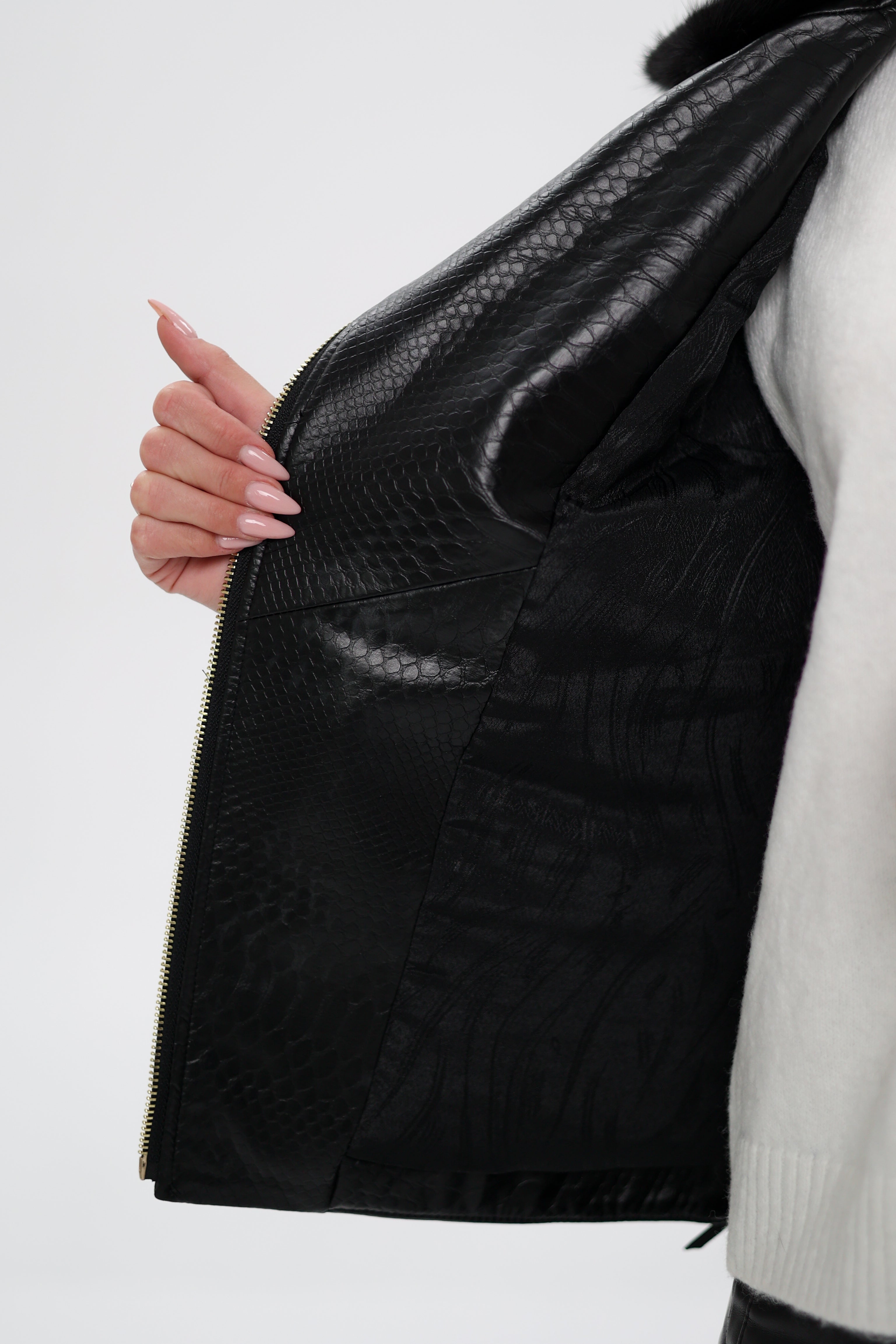 Genuine Mink Fur Embossed Leather Jacket Alaska® Outerwear Company