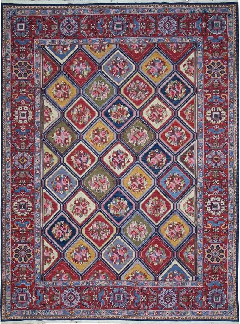 Handwoven Nourison Soumak SK43 Multicolor Area Rug – 8'5" x 11'7" – Professionally Cleaned Rugistan