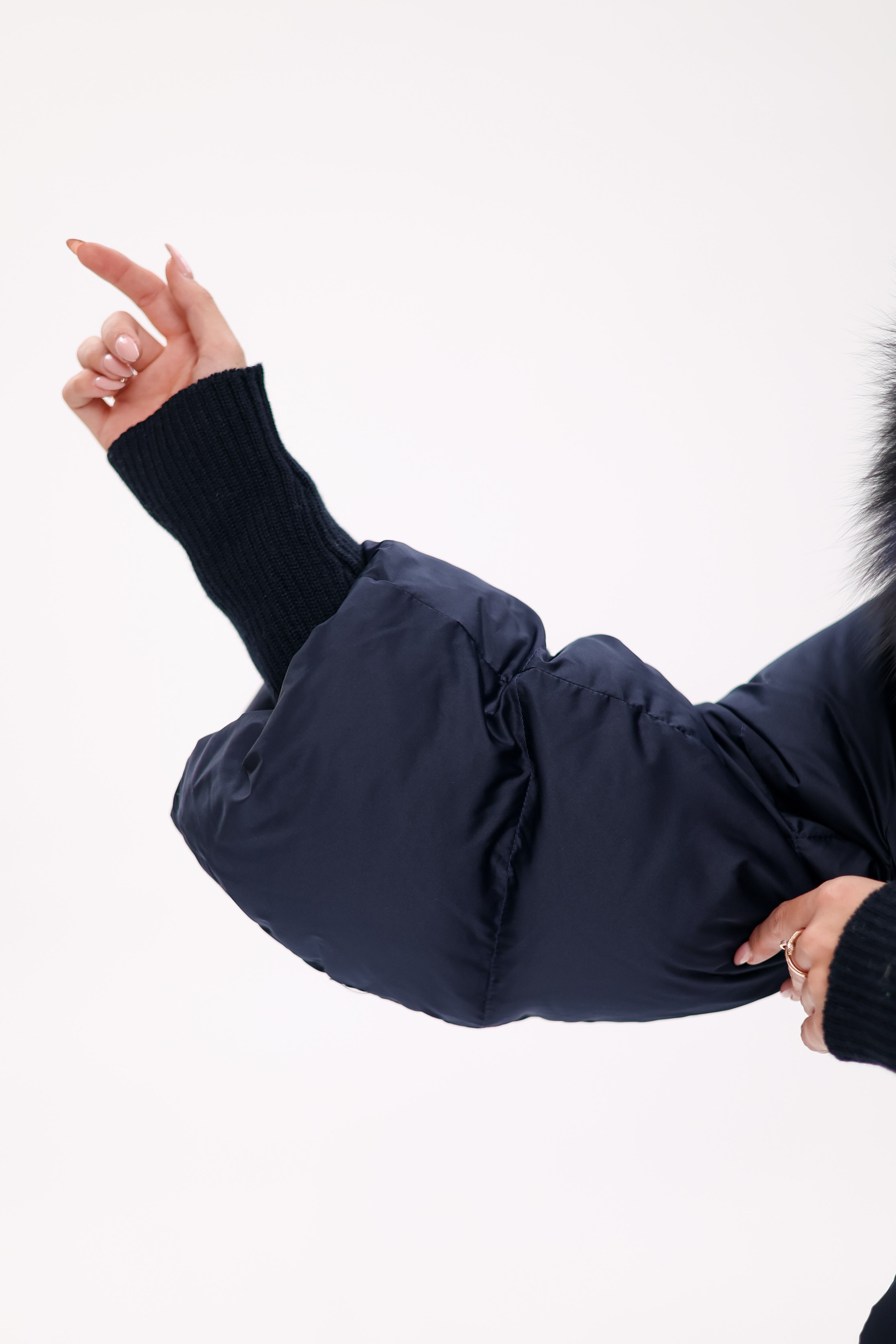 Genuine Fox Fur Trim Down Coat in Royal Blue Alaska® Outerwear Company