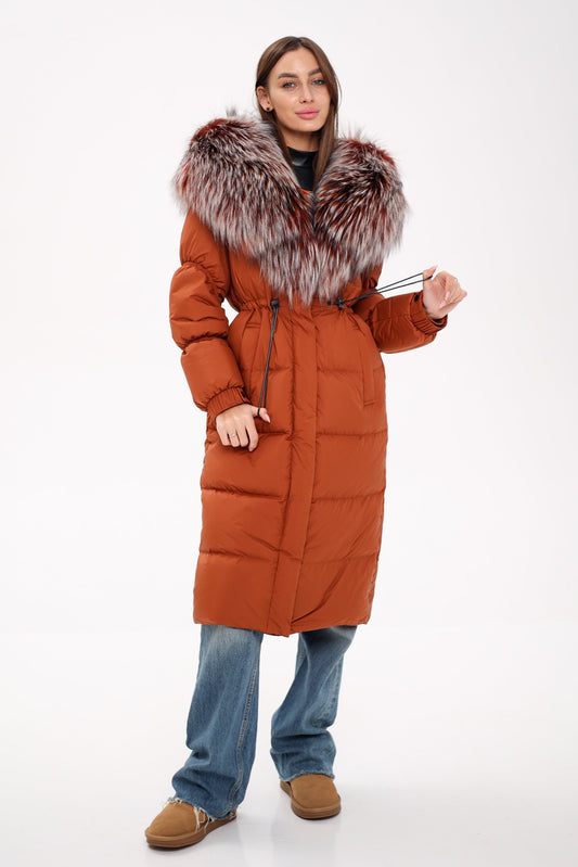Genuine Silver Fox Fully Lined Hood Down Filled Coat Alaska® Outerwear Company