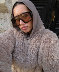 Faux Fur Coat with Leather Belt Alaska® Outerwear Company