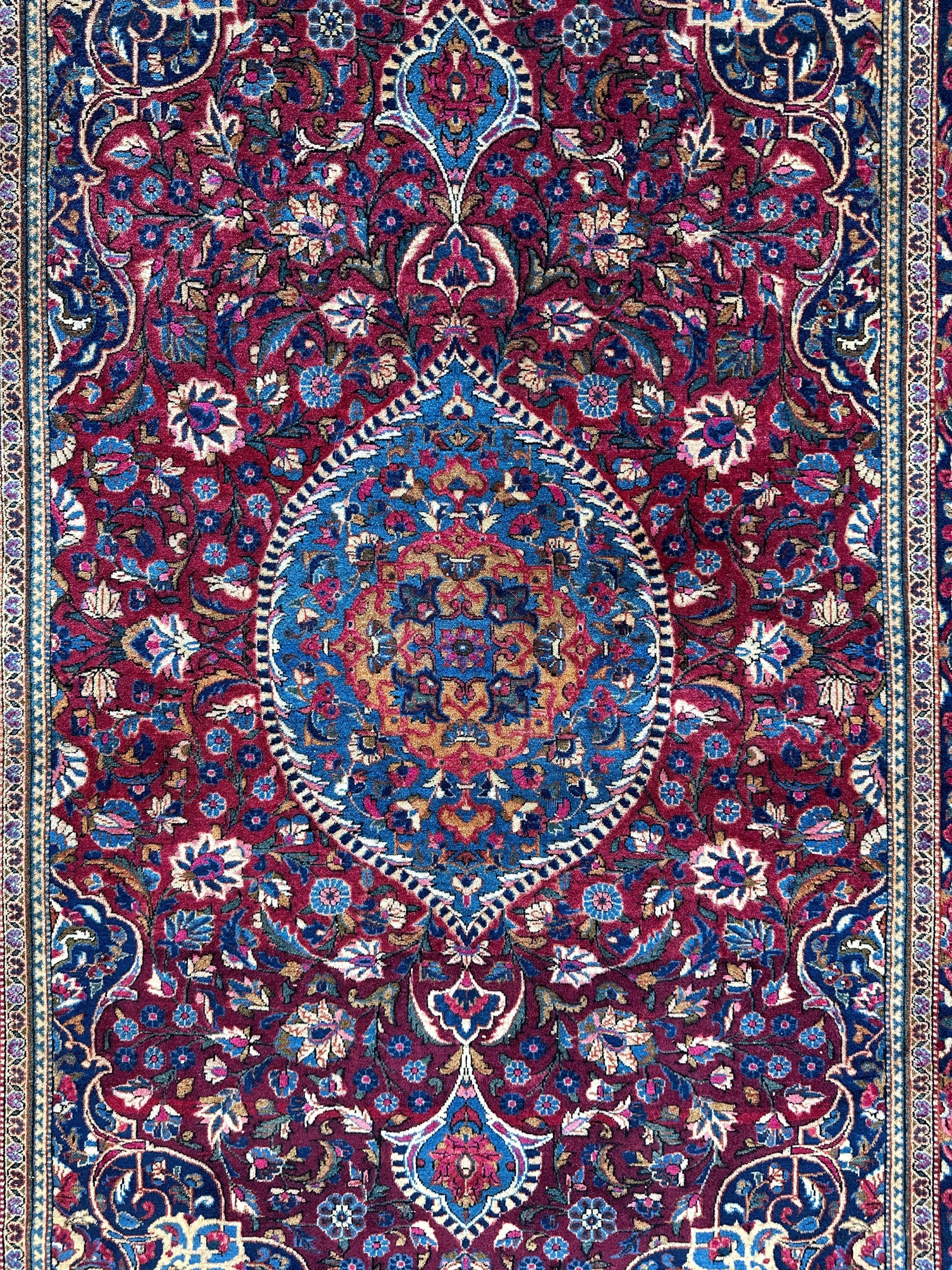 Antique Persian Kashan Debir Rug – 4’3” x 6’4” – Circa 1920s – Hand-Knotted Fine Wool Rugistan