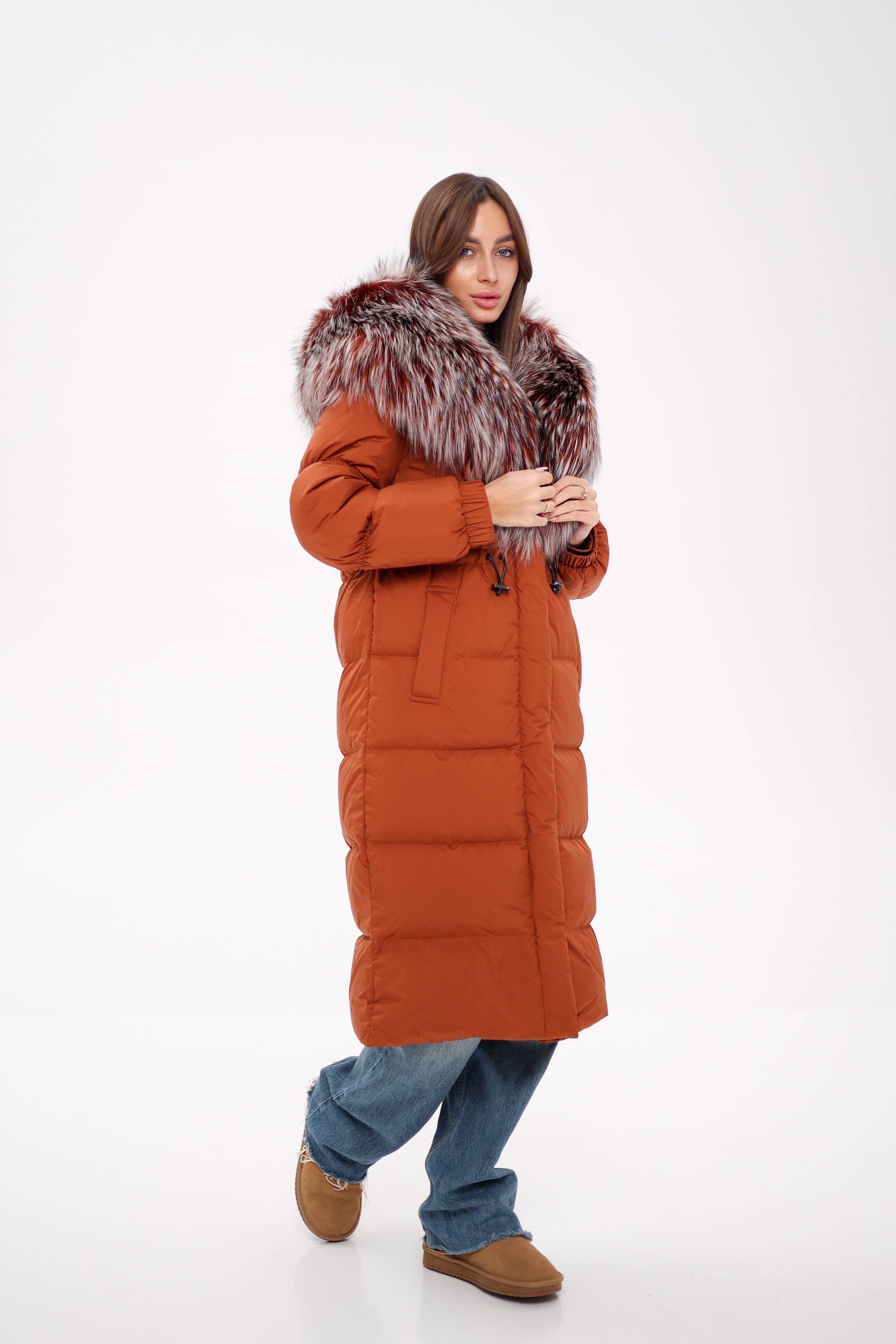 Genuine Silver Fox Fully Lined Hood Down Filled Coat Alaska® Outerwear Company