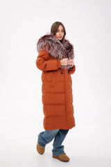 Genuine Silver Fox Fully Lined Hood Down Filled Coat Alaska® Outerwear Company