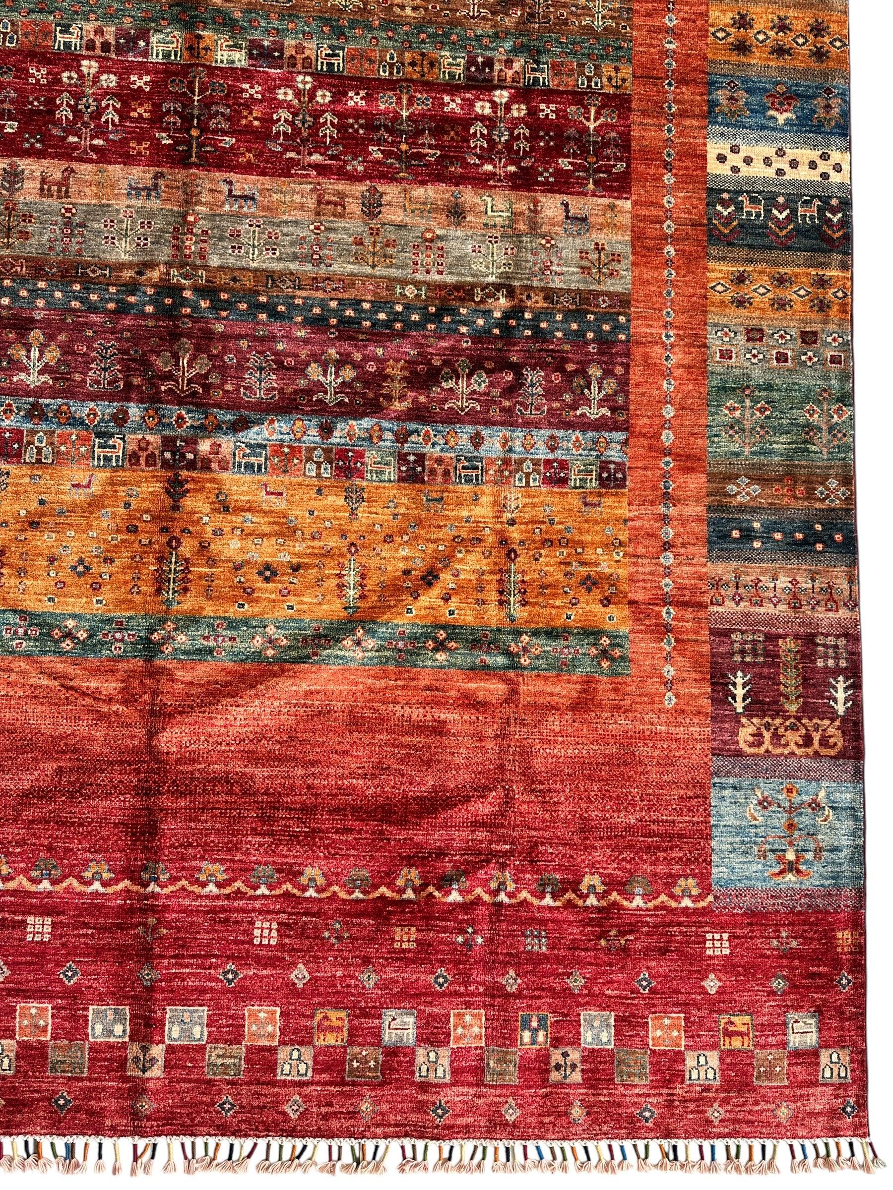 Afghani Khorjin Wool Rug – 7' x 9'10" – Vibrant Geometric & Tribal Patterns Rugistan