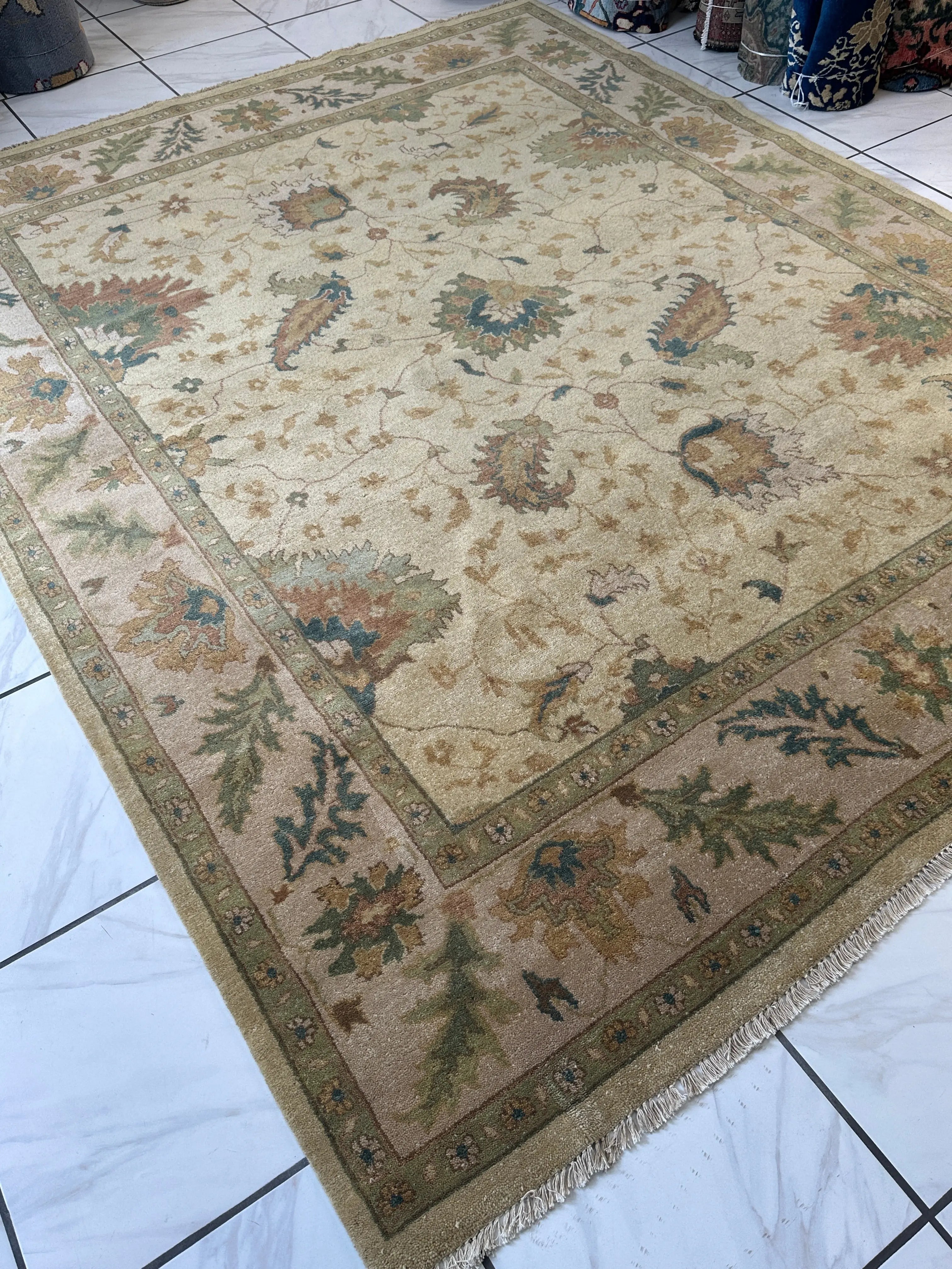 Hand-Knotted Oushak Soft Wool Rug 8 x 10 Rugistan