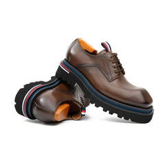 Derby Shoes Chunky 6cm heel boost Coffee