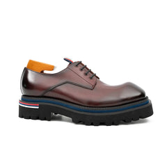 Derby Shoes Chunky 6cm heel boost Wine red