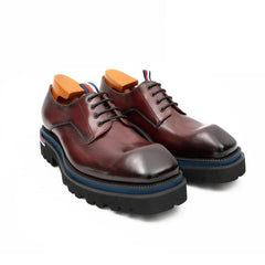 Derby Shoes Chunky 6cm heel boost Wine red