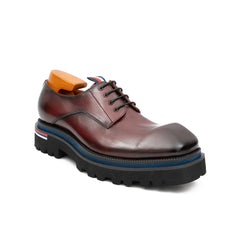 Derby Shoes Chunky 6cm heel boost Wine red