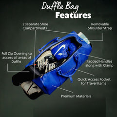 Royal Blue Leather Duffle Bag
