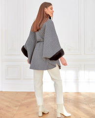 Genuine Scandinavian Mink Fur Virgin Wool Poncho Alaska® Outerwear Company