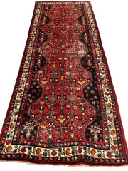 Vintage Persian Hosseinabad Runner Rug - 4’2” x 10’5” - Handwoven Wool, Circa 1950s Rugistan
