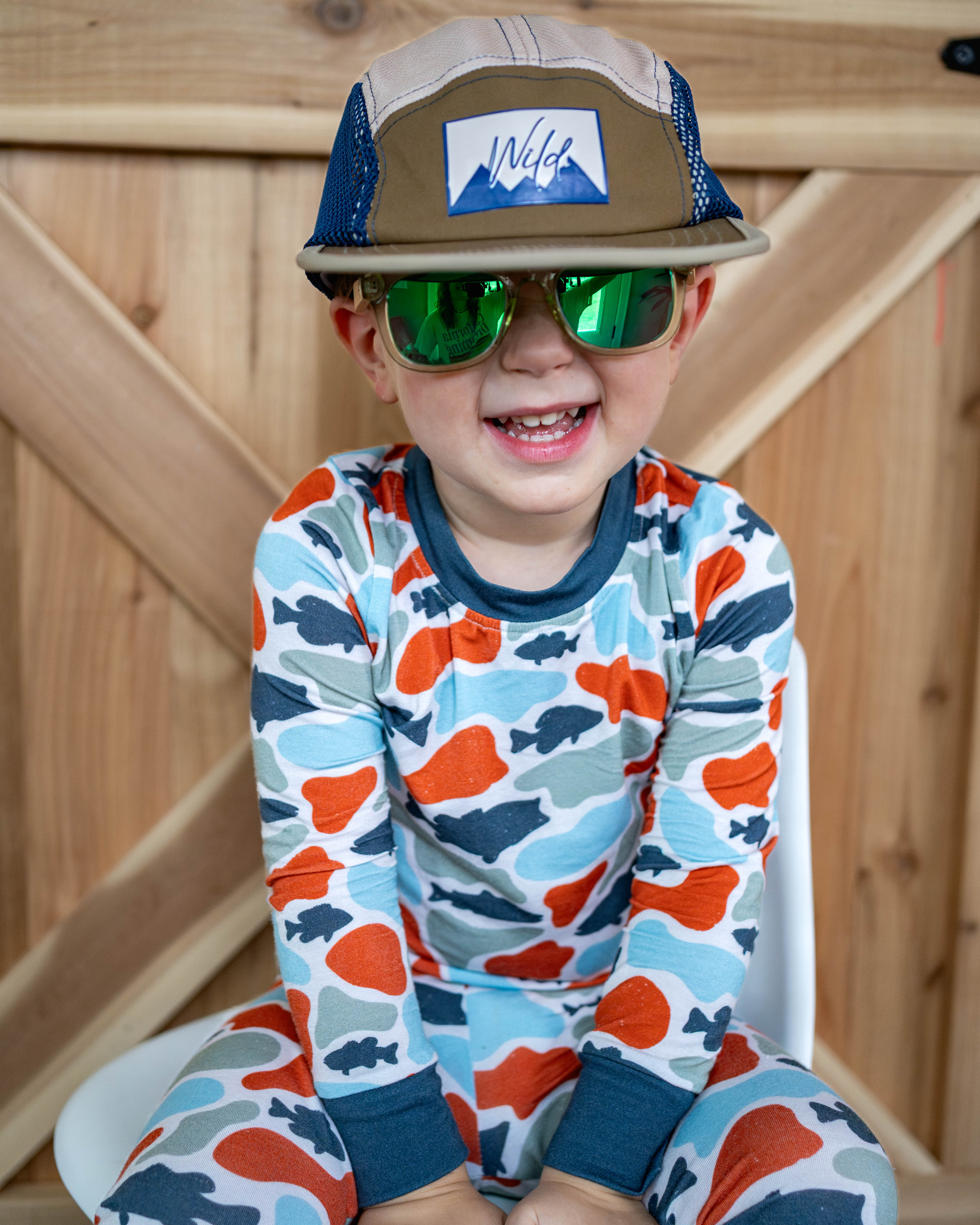 Camo fish bamboo pj set Keep the Littles Wild