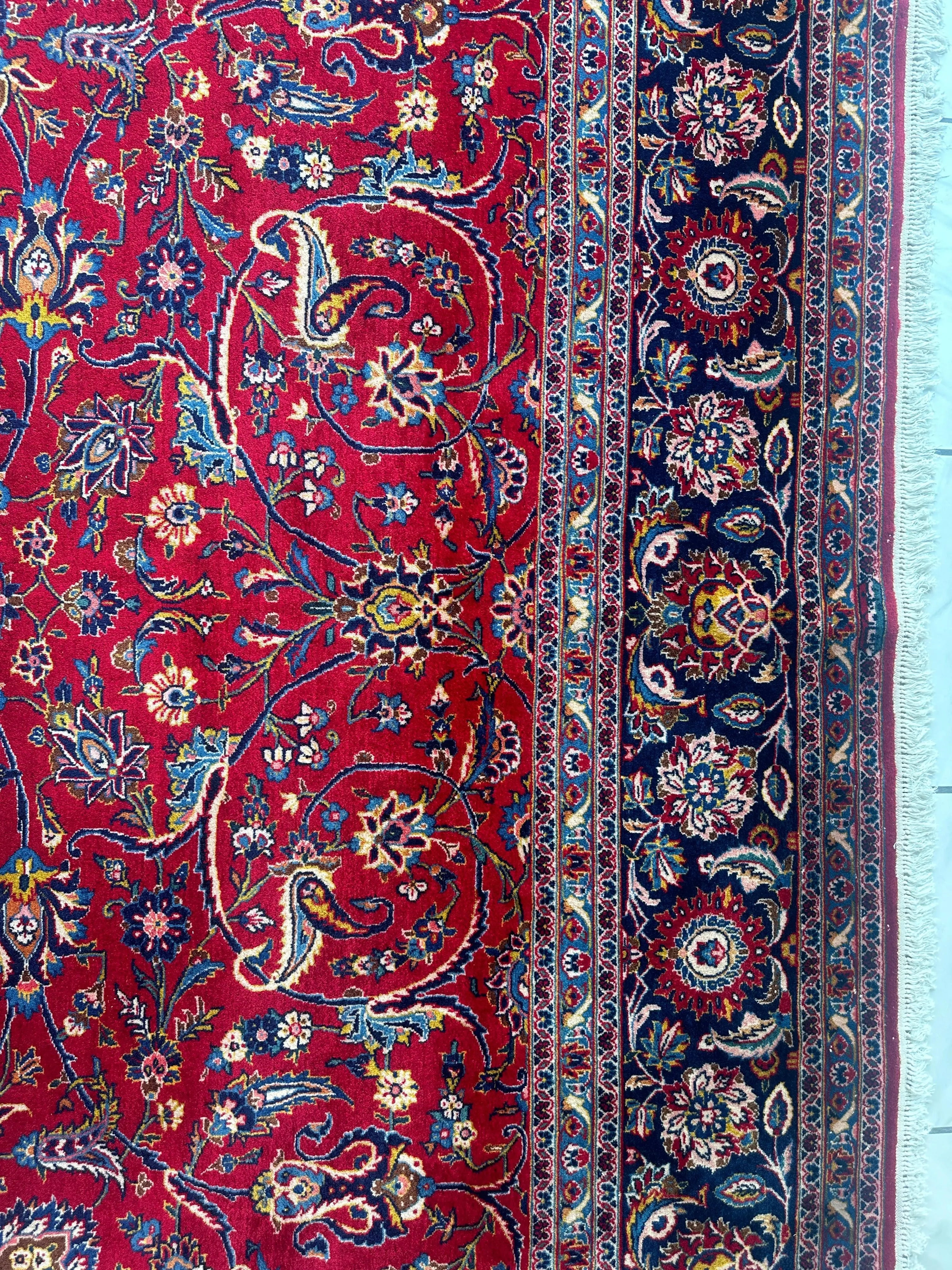 Incredible Persian Kashan All Over Wool Rug 10’2” x 14’ Rugistan