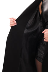 Cambridge Comfort Wraparound Wool Cashmere Coat in Black