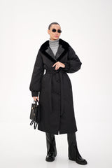 Genuine Mink Fur Real Python Leather Trim Coat Alaska® Outerwear Company
