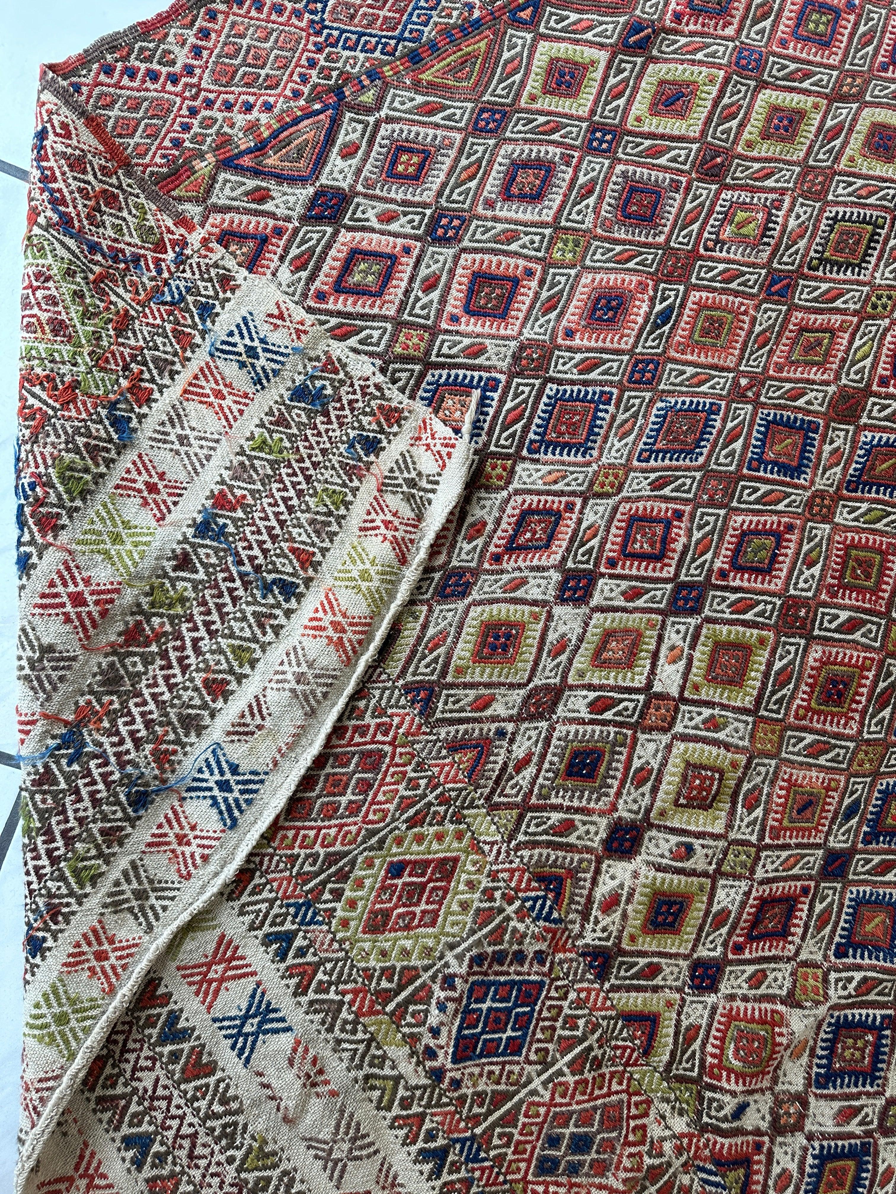 Antique Turkish Jajim Wool Rug 5’6” x 14’5” Rugistan