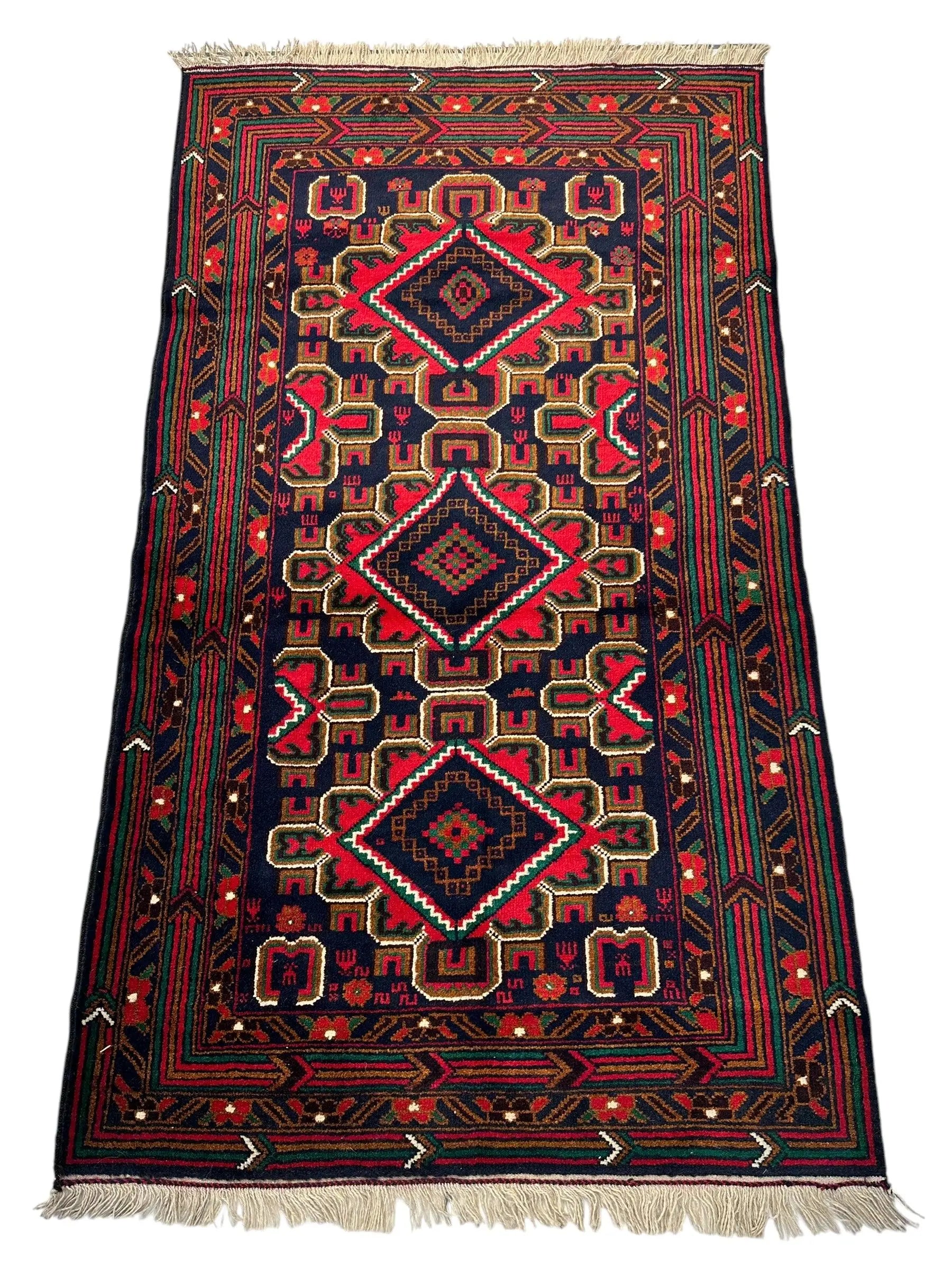 Hand-Knotted Afghani Baluch Wool Rug - 2'10" x 5' Rugistan