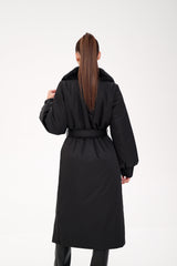 Genuine Mink Fur Real Python Leather Trim Coat Alaska® Outerwear Company