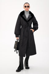 Genuine Mink Fur Real Python Leather Trim Coat Alaska® Outerwear Company