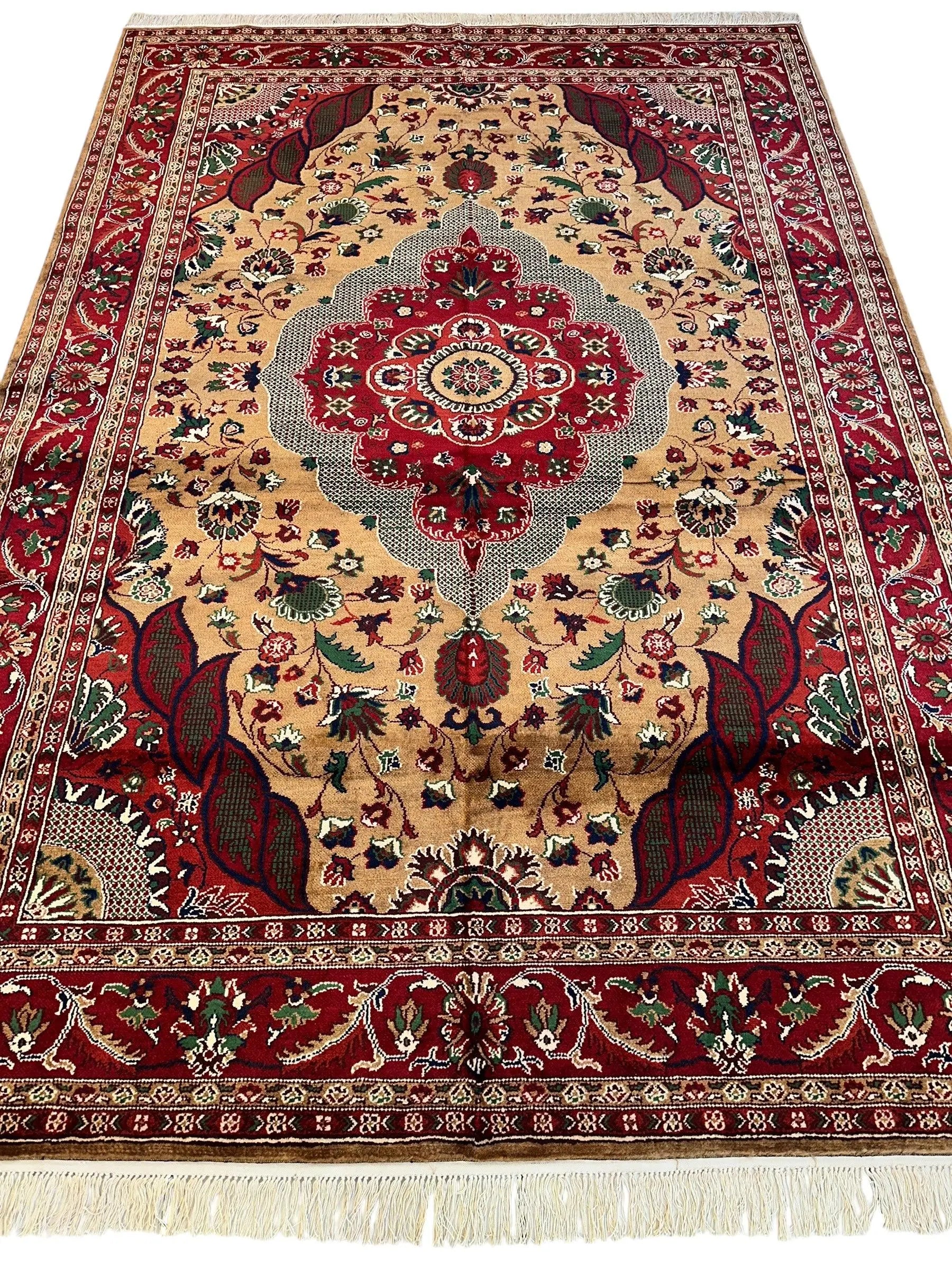 Hand-Knotted Afghan Garden Design Rug – 6’6” x 9’6” Rugistan