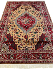 Hand-Knotted Afghan Garden Design Rug – 6’6” x 9’6” Rugistan