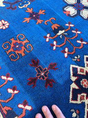 Hand-Knotted Afghan Kazak Rug – 6'6" x 9'7" – Vibrant Geometric Design in 100% Wool Rugistan