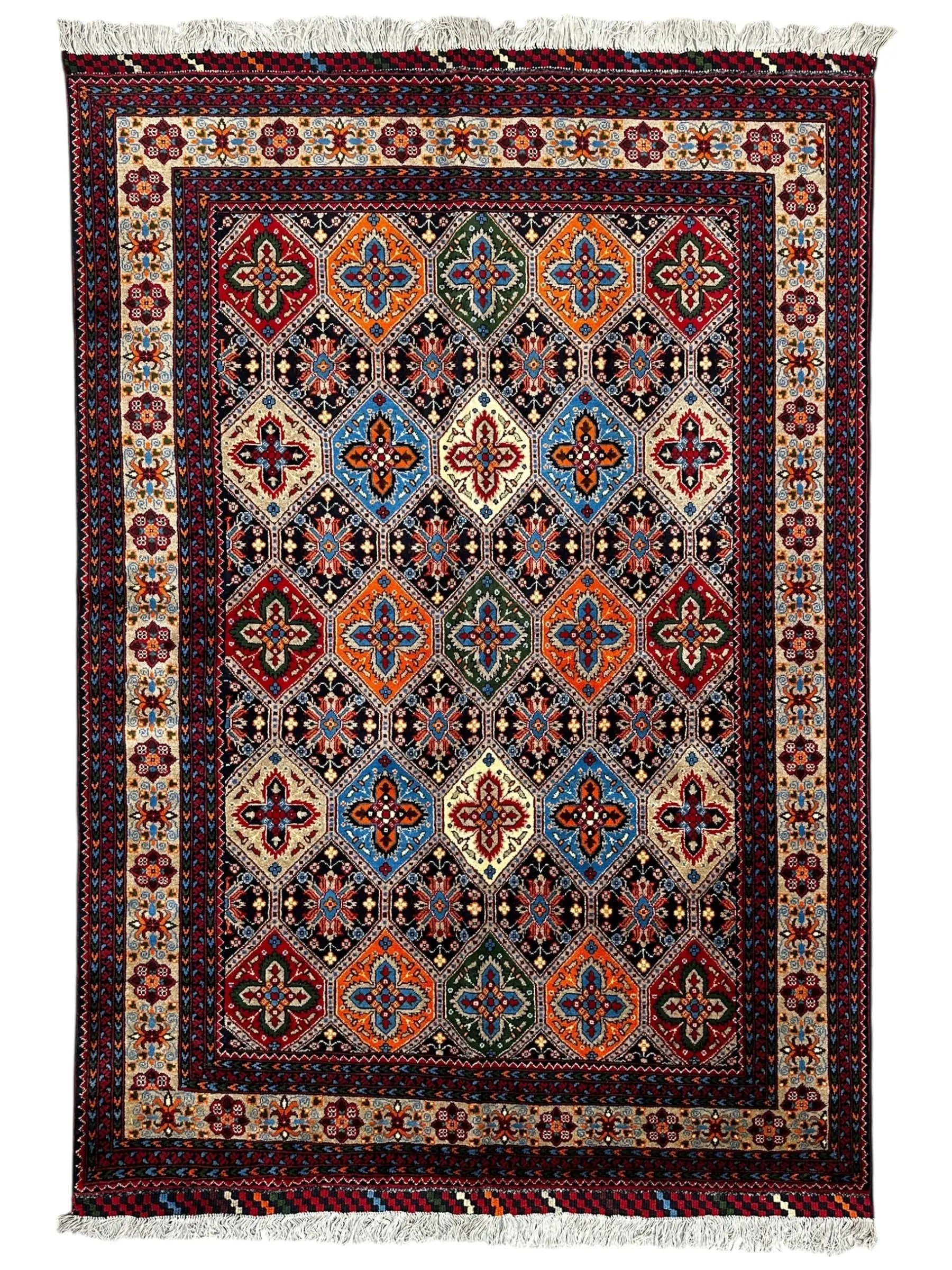 Hand-Knotted Afghani Kashi Wool Rug – 4’9″ x 6’10″ Rugistan