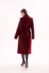 Denise Cashmere Blend Overcoat in Bordeaux