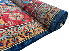 Hand-Knotted Afghani Bidjar Wool Rug – 9’x12’ – Intricate Geometric & Floral Motifs Rugistan